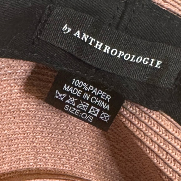 Anthropologie pink paper fedora hat made from paper soft boho suede tie - Picture 4 of 5